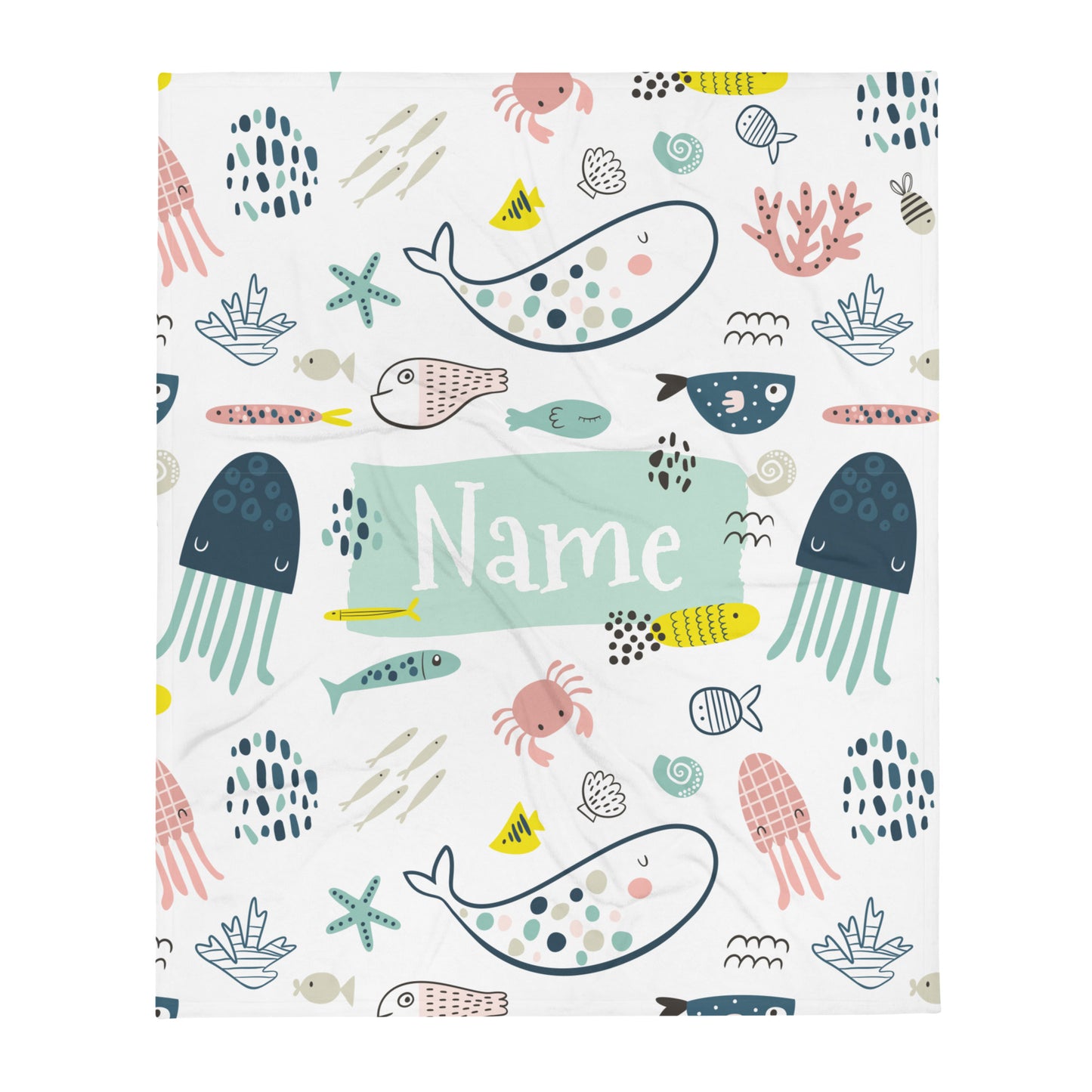 Personalized Name Blanket - Sea Creatures