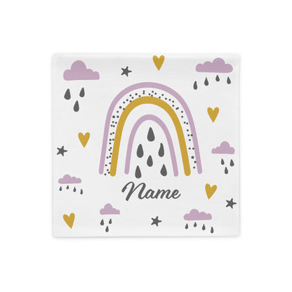 Personalized Name Pillow - Pink Rainbow