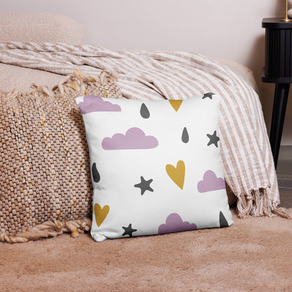 Personalized Birth Stats Pillow - Pink Rainbow