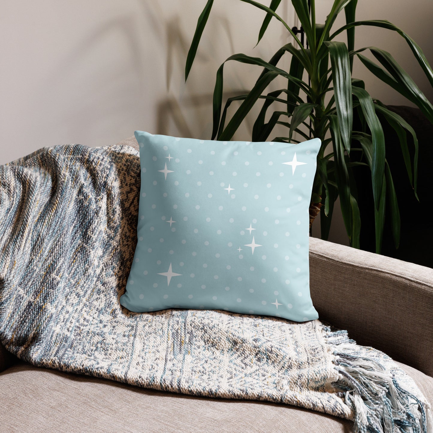 Personalized Birth Stats Pillow - Lama and Stars