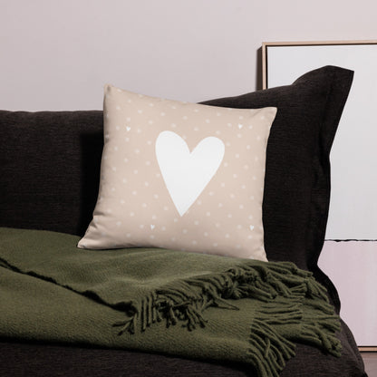 Personalized Birth Stats Pillow - Bear and Hearts