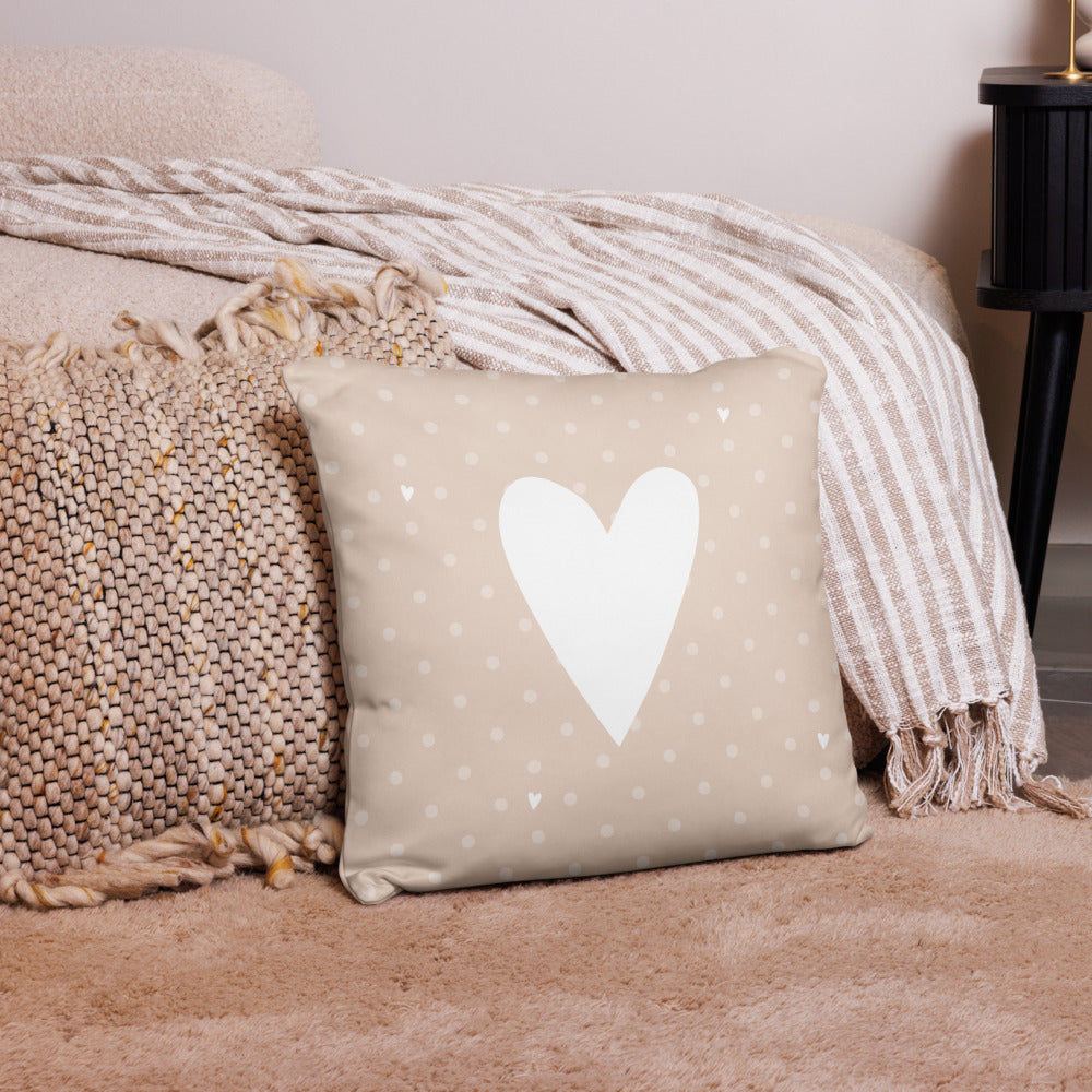 Personalized Name Pillow - Bear and Hearts