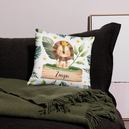 Personalized Name Pillow - Lion and Stars