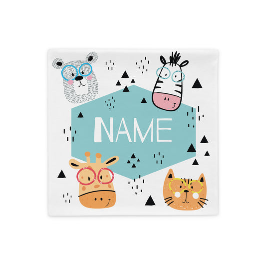 Personalized Name Pillow - Cute Cartoon Animals