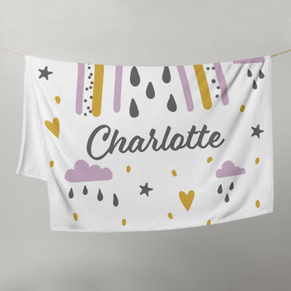 Personalized Name Blanket - Pink Rainbow