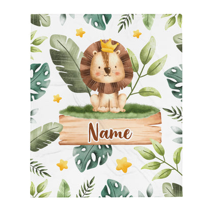 Personalized Name Blanket - Lion and Stars