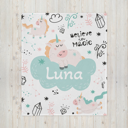 Personalized Name Blanket - Unicorn