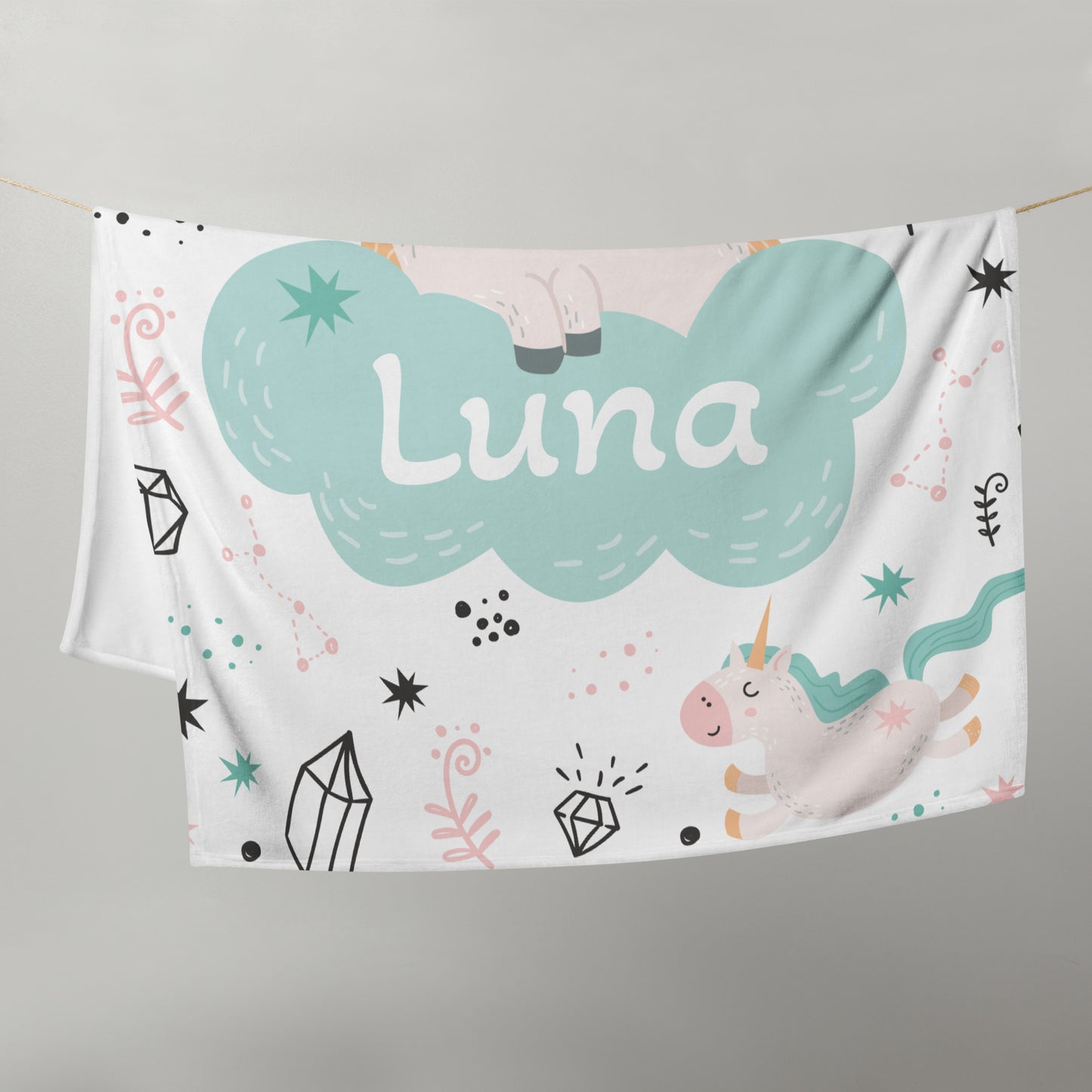 Personalized Name Blanket - Unicorn