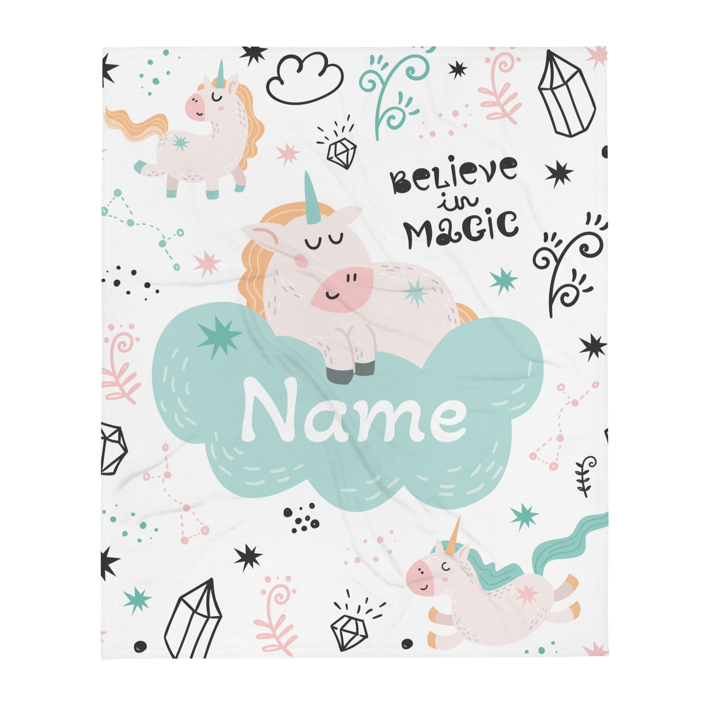 Personalized Name Blanket - Unicorn