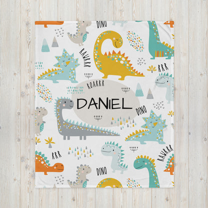 Personalized Name Blanket - Dinosaurs