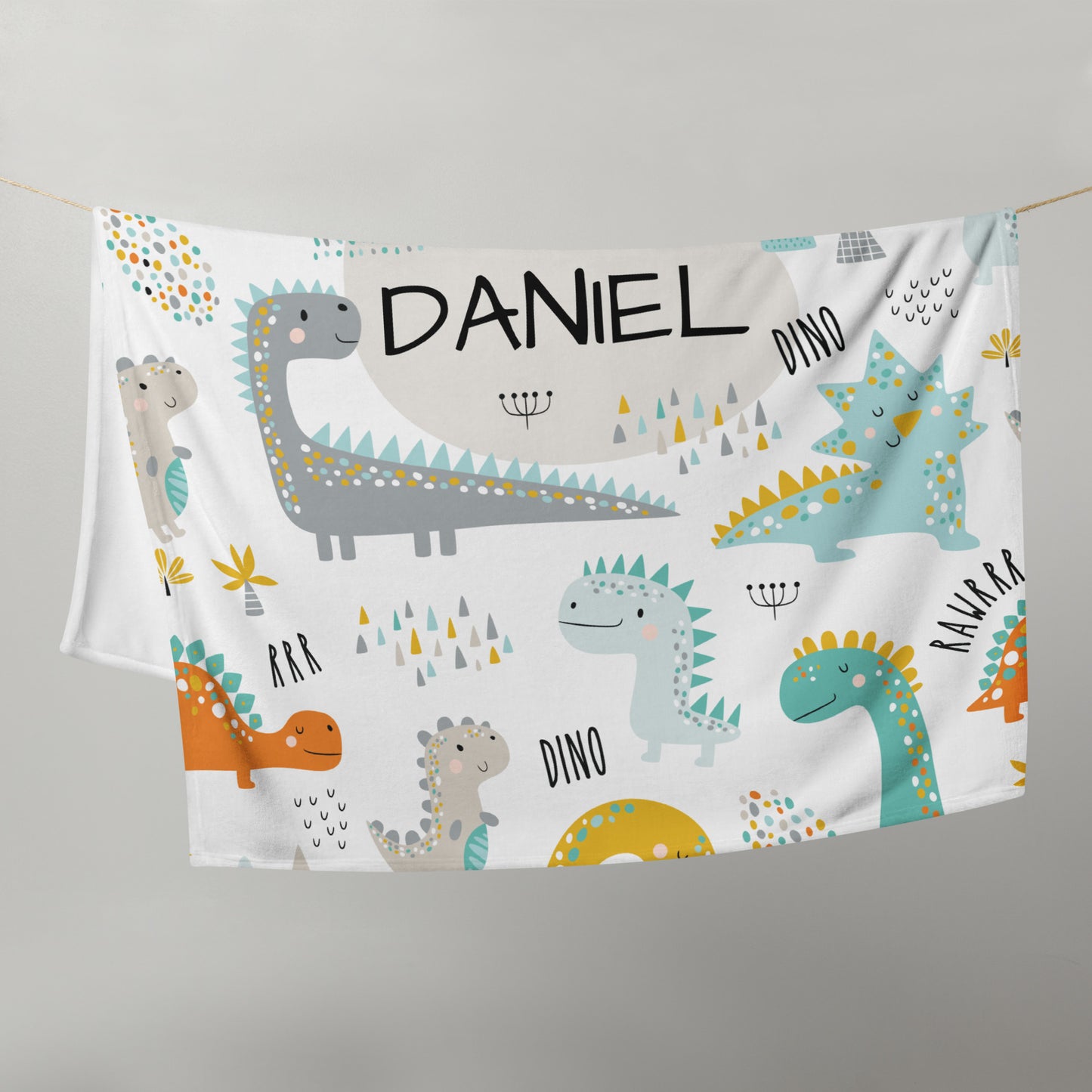 Personalized Name Blanket - Dinosaurs