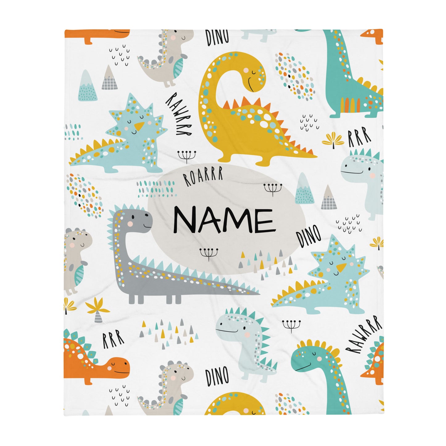 Personalized Name Blanket - Dinosaurs